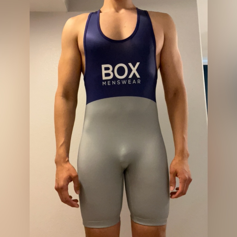 BOX Menswear Blue and Gray Singlet